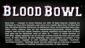 Blood Bowl (EU) screen shot title